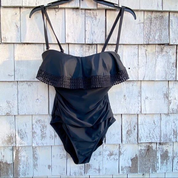 Kona Sol Crochet Flounce One Piece Swimsuit - Picture 1 of 7